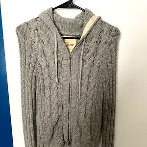 Knit Hollister Zip up Hoodie!